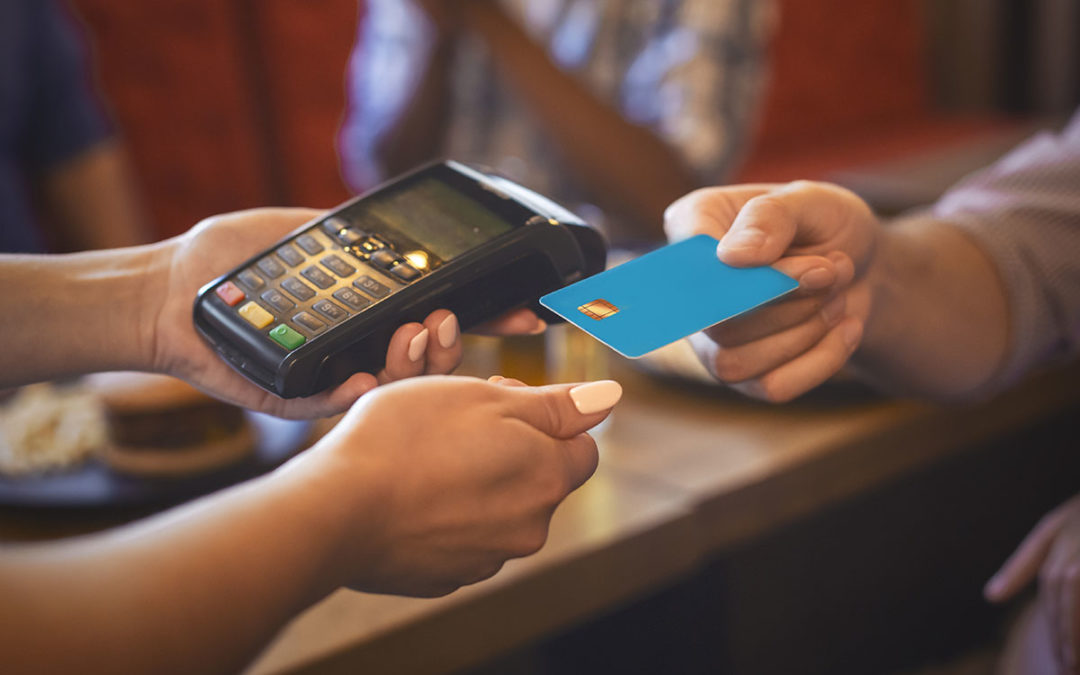 credit card transaction at store