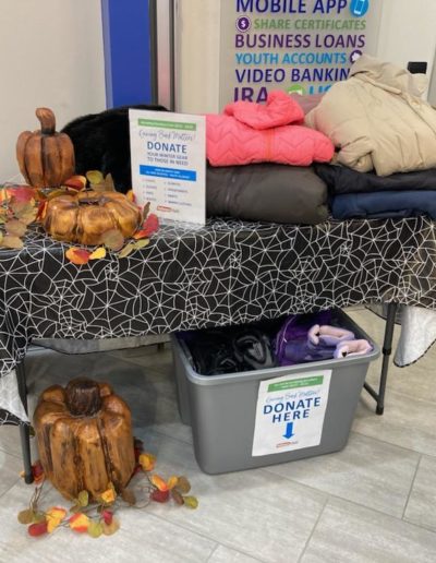 Winter Clothing Drive donation pile