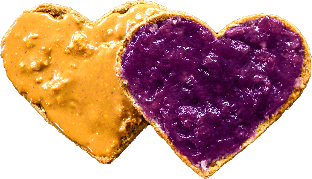 Heart Shaped Peanut Butter and Jelly Toast